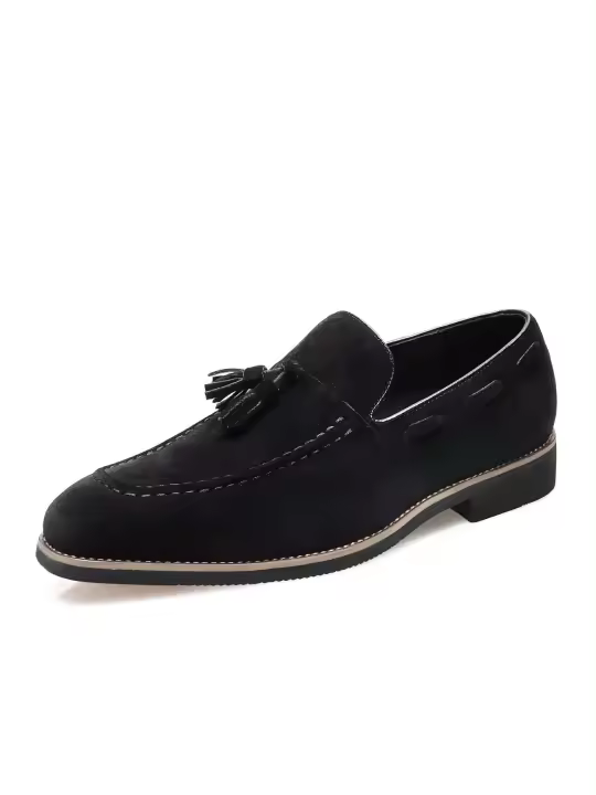 Cuero de suela Oxford de gamuza con cierre de cordones estilo caminar impermeable comercial marrón negro informal para hombre - 1