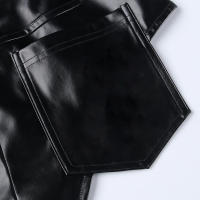 Pantalones cortos de mujer, sexy, suela elástica de PU con cintura alta para invierno - details 12