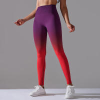Yoga degradado para mujer, leggings de gimnasio de cintura alta, pantalones deportivos sin costuras, pantalones de entrenamiento para correr - details 22