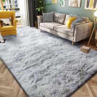 Alfombra Salon Grandes Shaggy Antideslizante Super Suave Pelo Largo Fluffy Alfombra Adecuado para la Decoración de Salas de Estar y Dormitorios (160 x 200 cm, Gris Blanco) - details 6