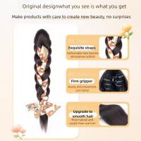Diademas con cinta de flores para mujer, coleta larga, artefacto para el cabello de estilo coreano, peluca trenzada de boxeo sintética esponjosa - details 6