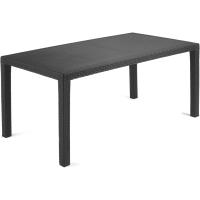 Mesa Fija Exterior Mesa de Comedor de Polipropileno Diseño Malu Acabado en Antracita - details 0
