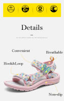 Sandalias transpirables de marca de verano para niñas, sandalias deportivas con diseño de mariposa para niños, sandalias de agua de playa con punta abierta antideslizantes para exteriores - details 6