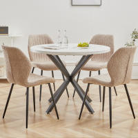 EGOONM-sillas acolchadas tapizadas para comedor, asientos de tela de lino con patas de Metal para balcón, restaurante, cafetería, hogar y habitación, 4 unidades - details 18