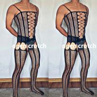 Hombre negro sin cuerpo de entrepierna, malla transparente gay, lencería sexy, mono, ropa erótica sissy - details 0