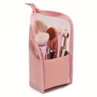 Bolsa de cosméticos de PVC, gran capacidad, impermeable, multifuncional, bolsa de almacenamiento de maquillaje de malla - details 3