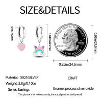 2023 100% Plata de Ley 925 2 uds pendientes de aro con dijes para mujer elegantes pendientes de arcoíris de ensueño regalos de joyería de cumpleaños perfectos - details 1