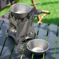 Villa portátil para picnic y camping al aire libre, taza plegable de hoja de sierra de titanio puro, 300ml - details 4