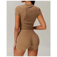 Ropa deportiva cómoda de alta elasticidad, ropa deportiva elástica transpirable, sujetador de Yoga de manga corta para Fitness - details 9