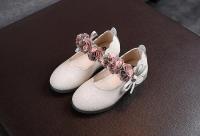 Zapatos de princesa de cristal para niña de cuero floral para niño, estilo coreano, zapatos de baile con lazo para fiesta y boda - details 7