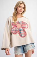 Sudadera Básica de Manga Larga para Mujer Cuello Redondo, Ajuste Suelto, Estilo Floral, Adecuada para Jóvenes - details 11