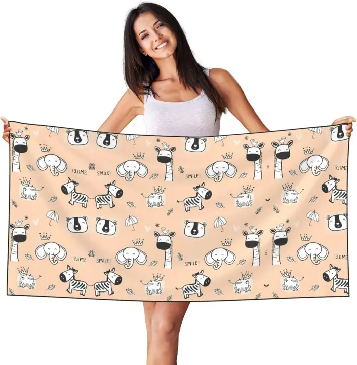 Hermosas toallas de camping con estampado de animales para hombre y mujer, toallas absorbentes para piscina, baño, natación, yoga y spa. - 1