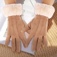 Guantes cálidos peludos para mujer, manoplas gruesas de felpa para mujer, mitones de dedo completo, pantalla táctil para exteriores, otoño e invierno, nueva moda - details 6
