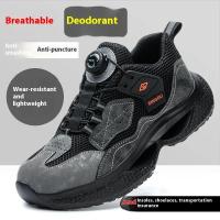 Zapatillas de trabajo con punta de acero a la moda para hombre, zapatos protectores a prueba de perforaciones, botas de seguridad para hombre - details 17