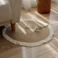 Alfombra de Salón Redonda, Fibra de Yute, trenzada a Mano para Salón, habitación, Decoración - details 1
