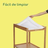 Bañera Cambiador Bebé 2 en 1, 0-12 M (máx 11 kg), Fácil de Mover 4 Ruedas con Freno, Múltiples Compartimentos Almacenamiento, Colchón Cambiador Acolchado, Fácil Drenaje, Gris Mist - details 17