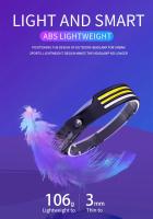 Linterna Frontal LED Potente Recargable USB Con Sensor Para Camping Pesca Y Correr 5 Modos Luz COB Ángulo De Haz 60° Impermeable - details 12
