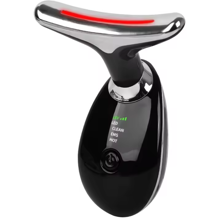 Dispositivo de microcorriente piezas estiramiento Facial, dispositivo de belleza para cuello, 3 modos, negro, 1 unidad - 1