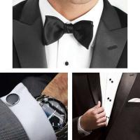 Gemelos con pasadores para camisas de frac, 2 pares de gemelos y 6 alfileres para bodas de negocios - details 2