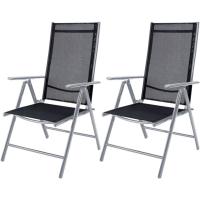2X Sillas de Jardín Plegables Antracita Asiento Ligero Aluminio Silla Reclinable 8 Posiciones hasta 120Kg - details 18
