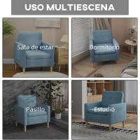 Sofá Moderno de Poliéster con 2 Bolsillos Azul Claro 200 kg de Carga Para Dormitorio Oficina - details 23