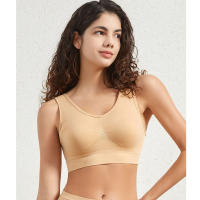 Women solid color fitness sports bra top gym yoga athletic tight workout soft brassiere padded - details 6