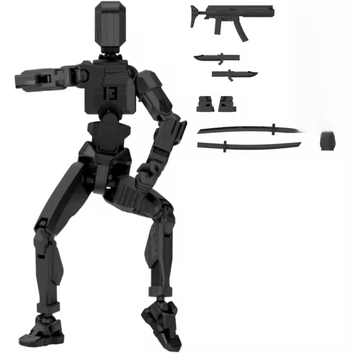 Figura de acción T13, figura de acción T13 Dummy13, móvil multiarticulado impreso en 3D, regalos creativos para niños y adultos (negro) - 1