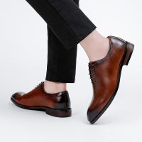 Cuero que aumenta la altura estilo británico cabeza cuadrada zapatos Oxford casuales zapatos de cuero para hombres - details 16