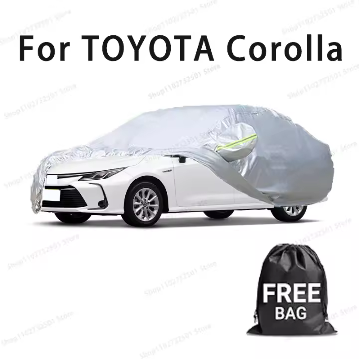 Funda para coche para TOYOTA Corolla, cubierta completa, impermeable, protección solar, resistente a arañazos, accesorios para coches, color plateado - 1
