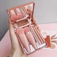 Set de Mini Brochas de Maquillaje Viaje Kit Completo de 5 Brochas Cosméticas con Estuche y Espejo - details 0