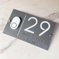 Placa de Dirección de Casa Moderna de Acrílico Gris Brillante Personalizada para Decoración de Pared Ideal para Meubles y Hardware - details 12