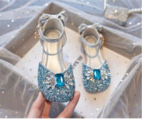Nuevos zapatos plateados de cristal con suela blanda Baotou, zapatos de niña con diamantes de imitación, zapatos de rendimiento. - details 8