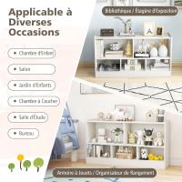 Libro de Madera de Gran Capacidad con 5 Compartimentos Mueble de Dormitorio Salón Guardería - details 5