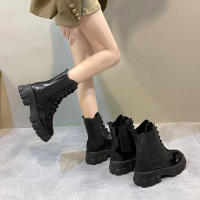 Nuevas botas cortas negras de moda geniales de moda botas de mujer de tacón grueso de suela gruesa - details 27