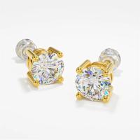 Pendientes de diamantes de moissanita de oro auténtico 18K originales regalo delicado para mujer joyería fina hechos en China - details 2