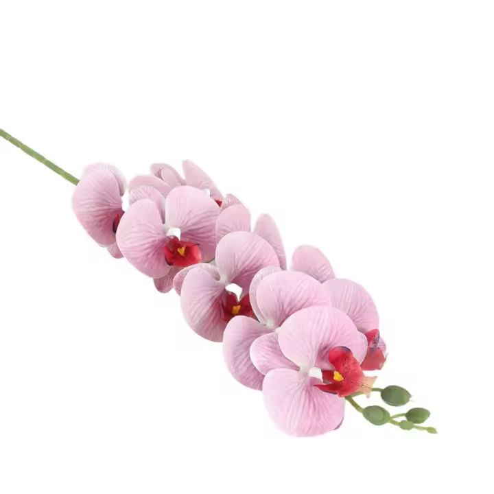 Rama de Phalaenopsis Artificial de 9 cabezas, impresión 3D, orquídeas de polilla falsas de lujo, planta verde de tacto Real realista para el hogar y el jardín - 1