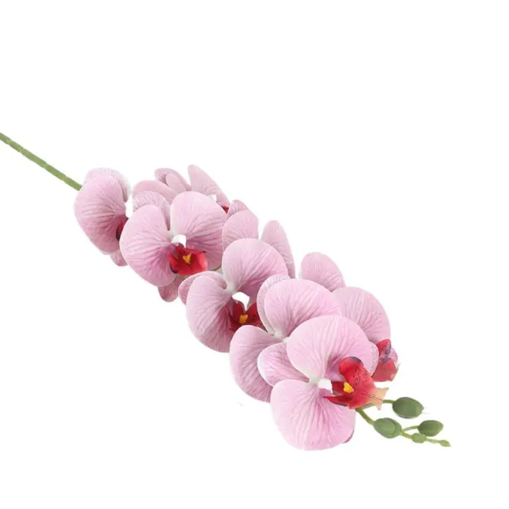 Rama de Phalaenopsis Artificial de 9 cabezas, impresión 3D, orquídeas de polilla falsas de lujo, planta verde de tacto Real realista para el hogar y el jardín - 1