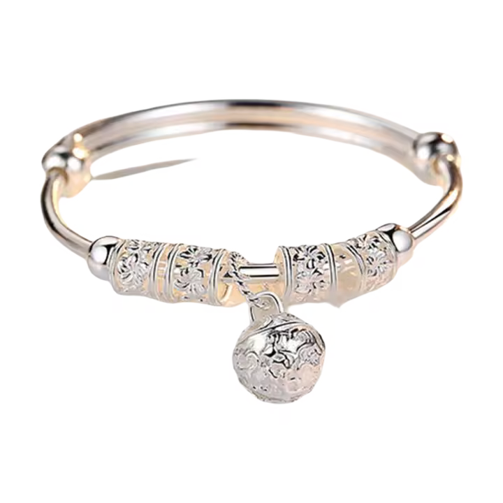 Pulseras de bolas con campanas huecas en plata de alta calidad para mujer - 1