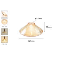 Reemplazo de pantalla de lámpara de vidrio Vintage E27, patrón de linterna de piña de diamante, cubierta de vidrio amarillo para iluminación colgante de arte, 42mm, E26 - details 21