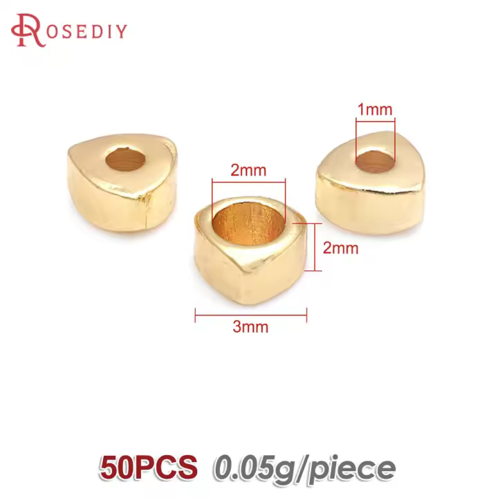Pulseras de Triángulo de Latón Dorado 18K Abalorios de Espaciado para Hacer Joyería DIY - 1