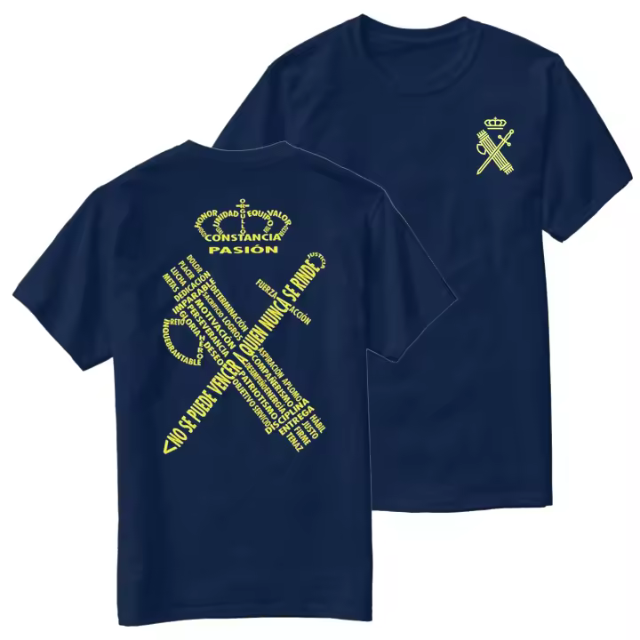 Camiseta Guardia Civil Española 100% algodón cuello redondo manga corta verano Casual camiseta para hombre ropa de calle - 1