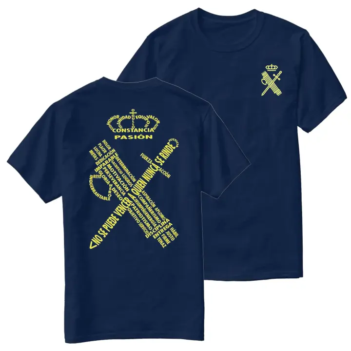 Camiseta Guardia Civil Española 100% algodón cuello redondo manga corta verano Casual camiseta para hombre ropa de calle - 1