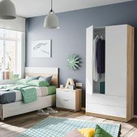 Armario de 2 Puertas y 2 Cajones Acabado en Blanco Artik y Roble Canadiense - details 7