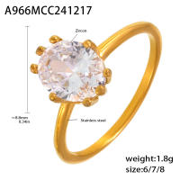Anillo de Cristal Cuadrado en forma de ZIRCON elíptico de lujo Más ligero Joyas exquisitas para Regalos de Bodas de Novias - details 0