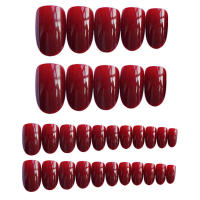 Uñas artificiales para mujeres y niñas, uñas postizas ultraflexibles reutilizables de larga duración, color rojo vino, 24 piezas - details 2