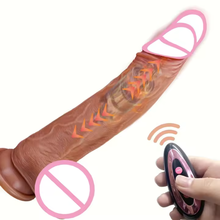 Leten-vibrador telescópico consolador Anal, masturbación vaginal, juegos para adultos, pene erótico femenino, juguetes sexuales, realista, calentado - 1