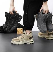 🧡 🧡 🧡 Seguro de trabajo zapatos de los hombres primavera sitio de construcción trabajo antideslizante trabajo resistente al desgaste impermeable deportes al aire libre montañismo herramientas Martin marea zapatos - details 3