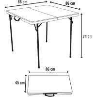 Mesa Plegable Portátil Tamaño Cuadrado 86x86x73,5cm Resistente y Ligera Capacidad 4 Personas - details 2