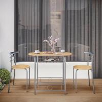 Conjunto de Muebles de Cocina de 3 Piezas con 2 Sillas de Comedor y Estante para Vino de Madera - details 3