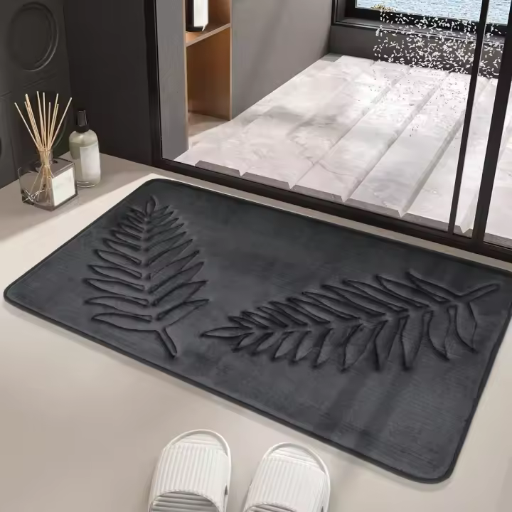Alfombra de baño antideslizante absorbente, alfombrilla de algodón con memoria, para sala de estar, dormitorio, cocina, hogar - 1